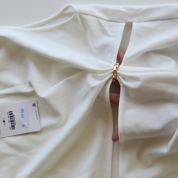 NWT Zara CHAIN CUT OUT TOP in Ivory White Size medium - Picture 6 of 8